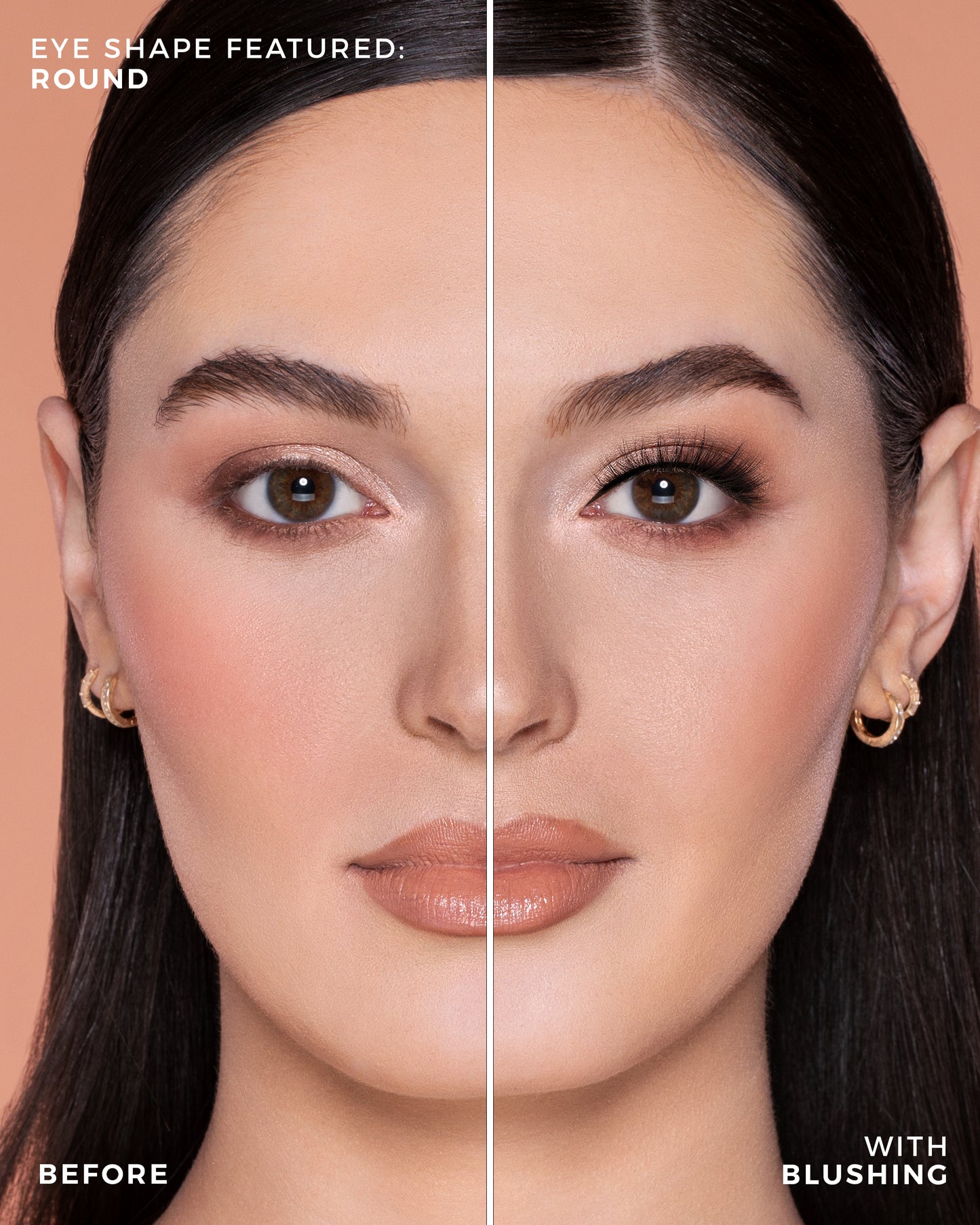 Lilly Lashes | Custom'Eyes Lash Kit | Blushing Before & After on Round Eye Shape