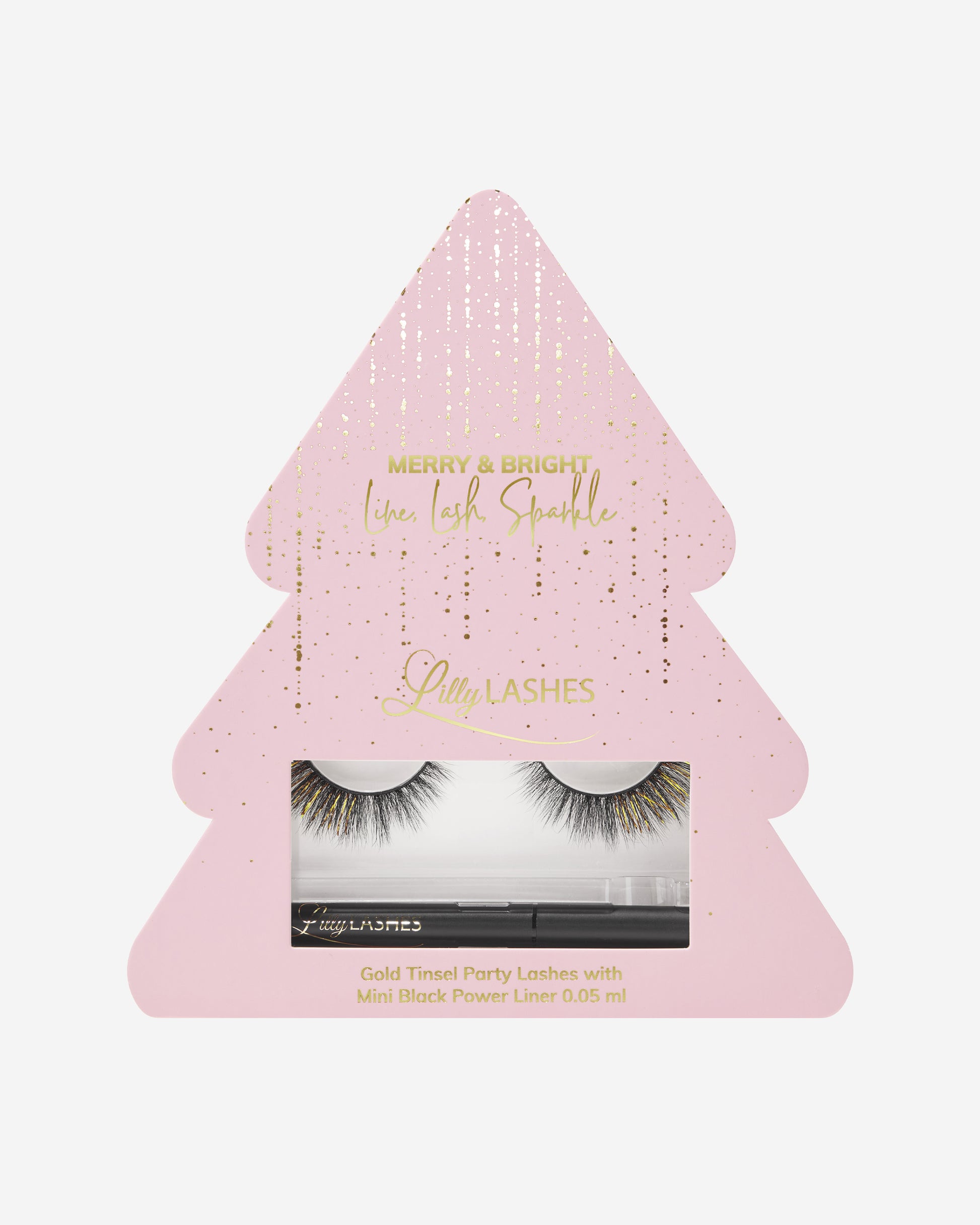 Lilly Lashes | Faux Mink Tinsel Lashes + Liner | Merry & Bright | Front of Box
