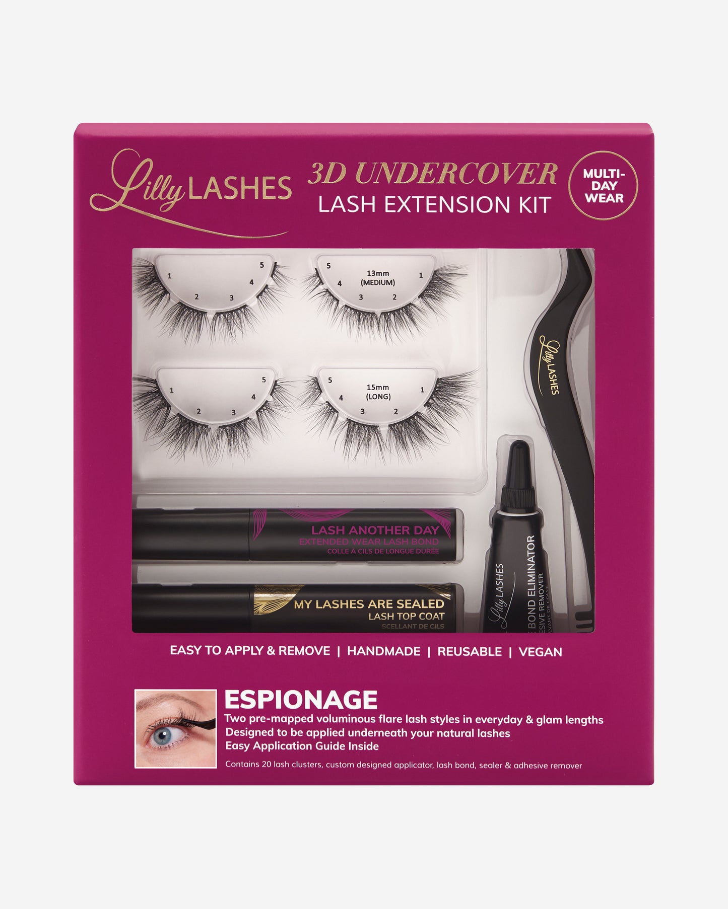 Lilly Lashes | 3D Undercover Kit | Espionage 13mm | Box