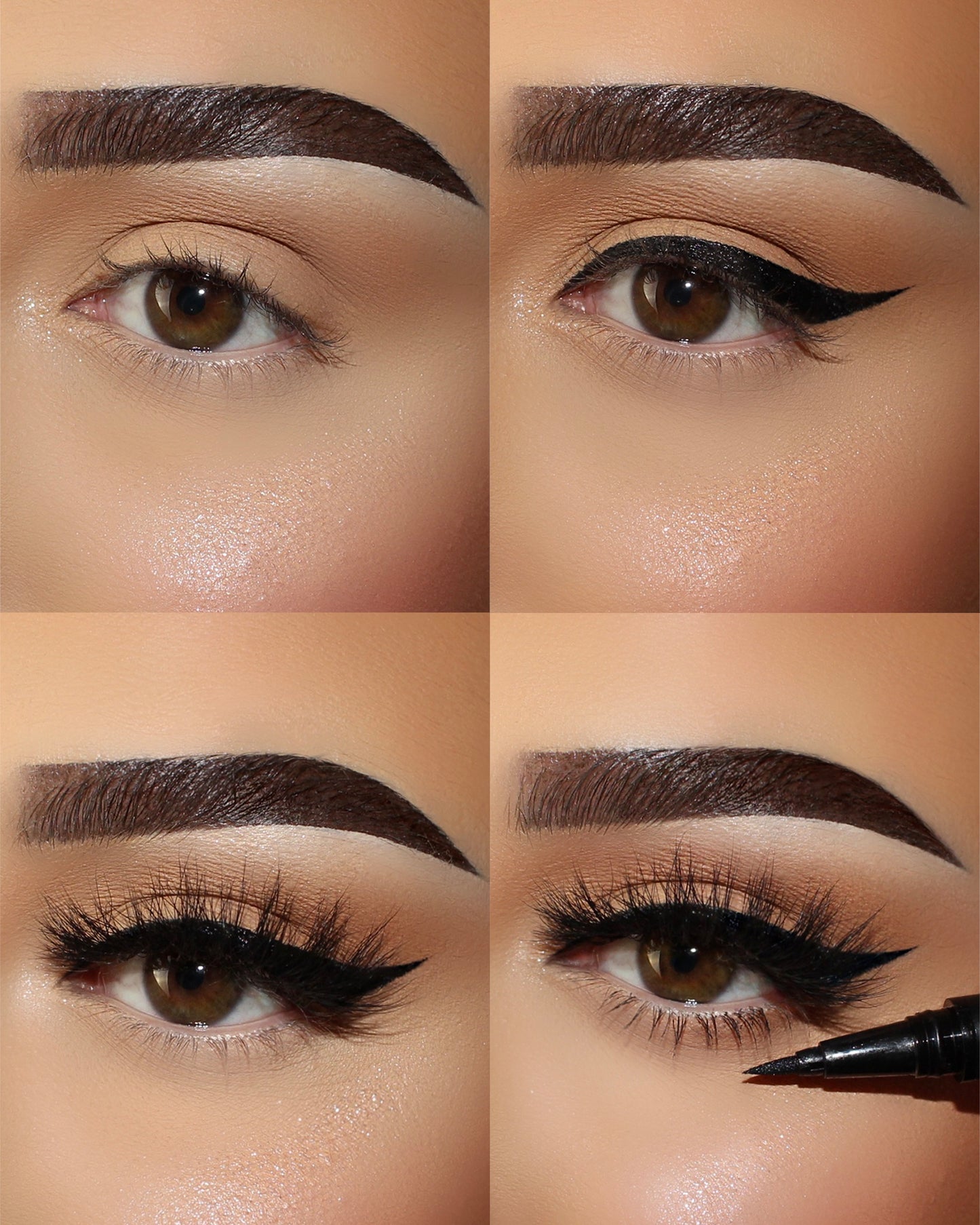 Lilly Lashes | Adhesive | Power Liner | Black | Before/ After