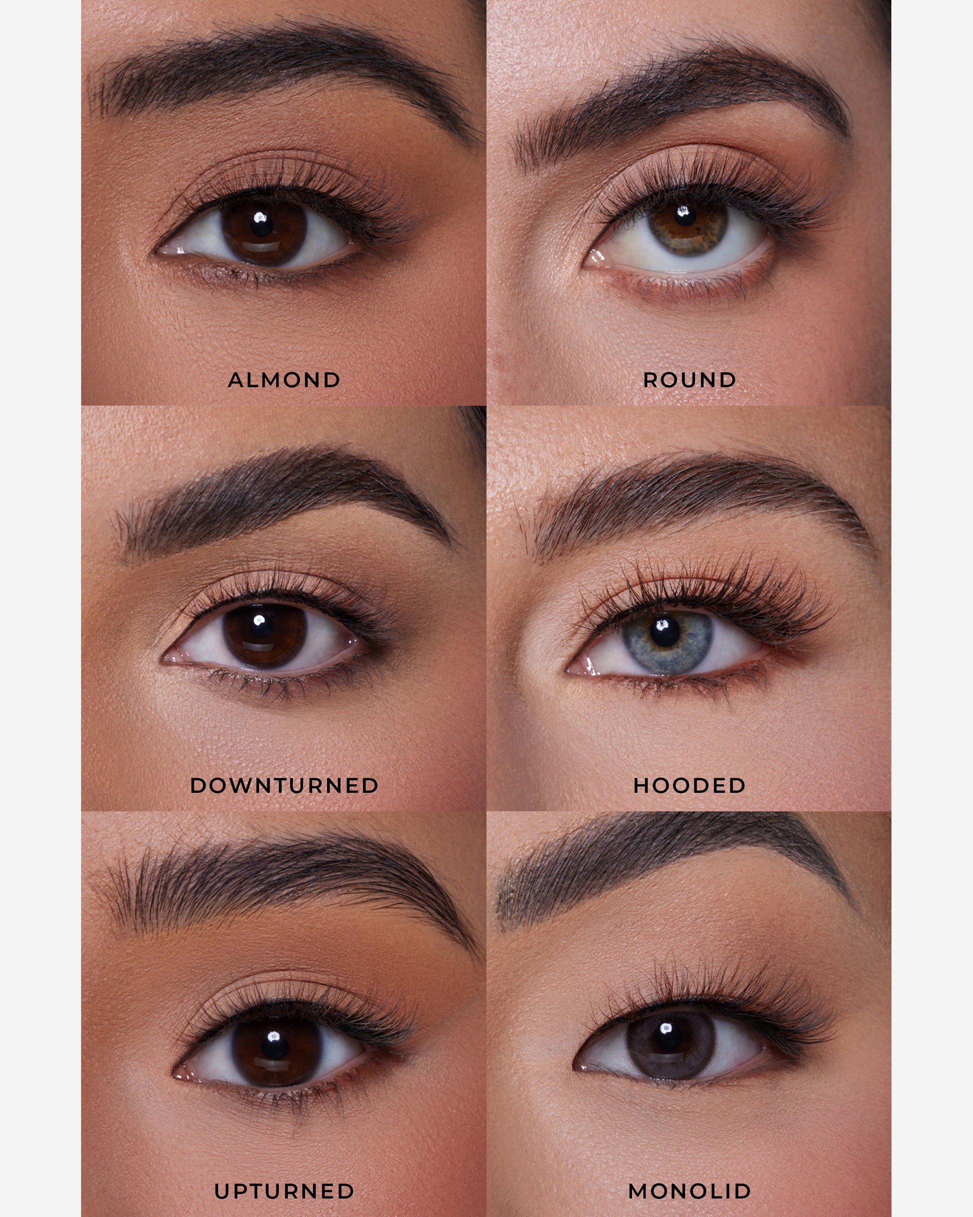 Lilly Lashes | Brown Blended | In The Buff | Eye Crops for Different Eye Shapes